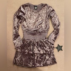 NWT PIXIE LANE Purple Crushed Velvet Dress - Size 6